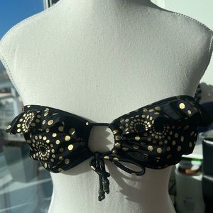 Roxy, black and gold bikini top